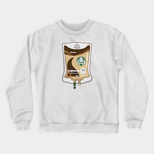 Mocha Iced Coffee IV Bag for medical and nursing students, nurses, doctors, and health workers who are coffee lovers Crewneck Sweatshirt